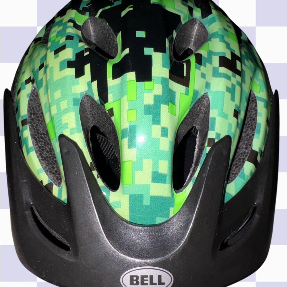 Bell Green Pixelated Bike Helmet YTH